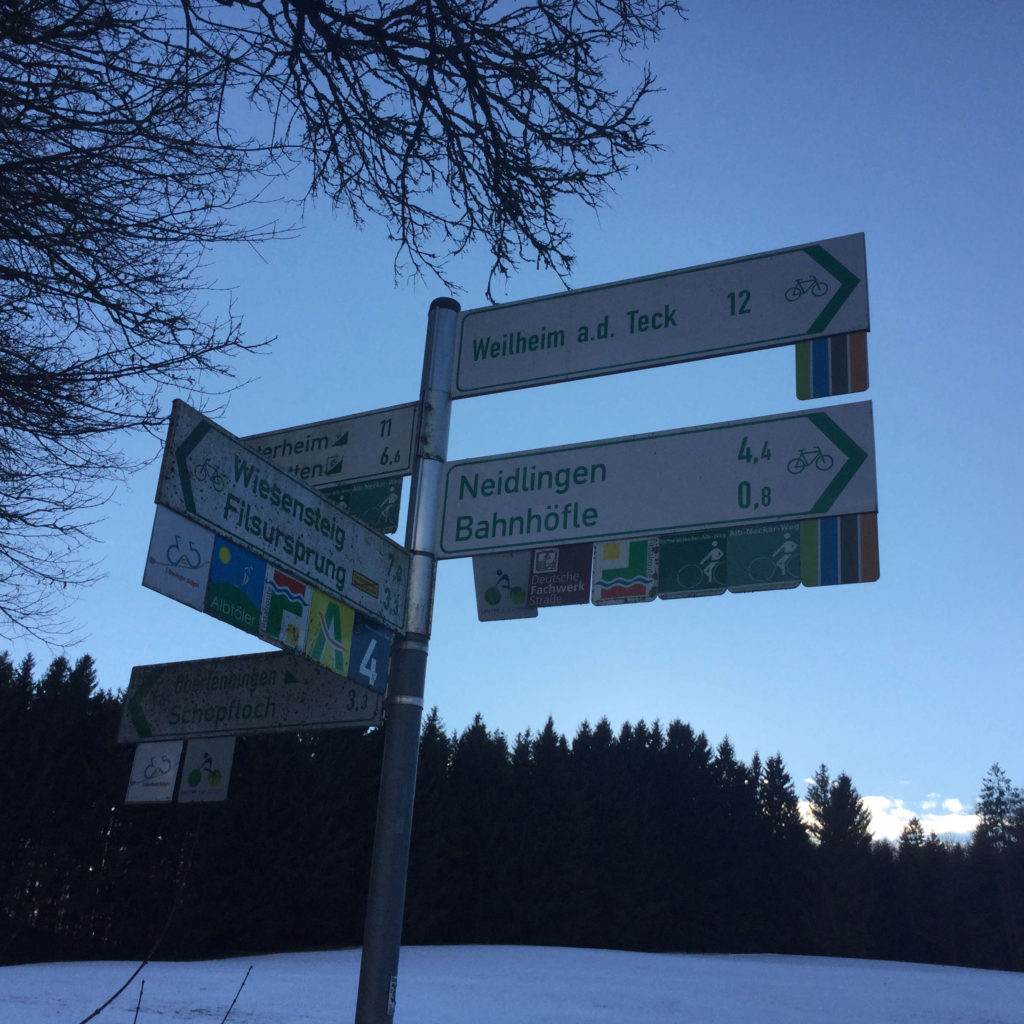 Kreuzung Alptäler Radweg GoPro verloren Nach Filsursprung in Richtung Donnstetten