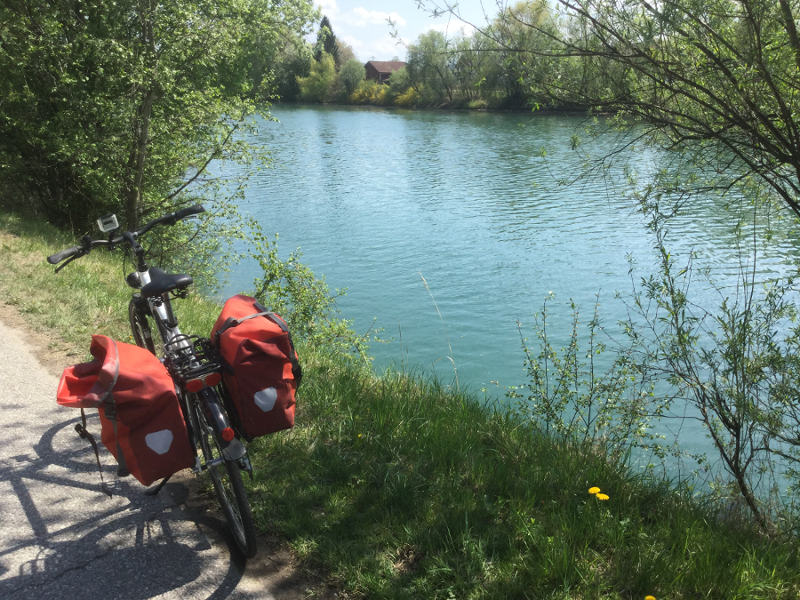 Drauradweg in Villach an der grünen Drau