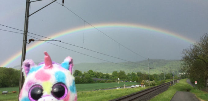 Laufenburg Schweiz Regenbogen Babyeinhorn Rheinradweg