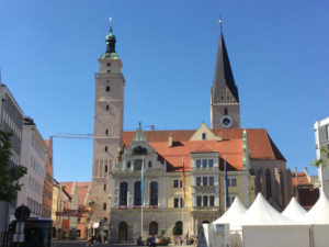 Ingolstadt altes Rathaus auf meinem Donauradweg-Erfahrungsbericht gesehen.