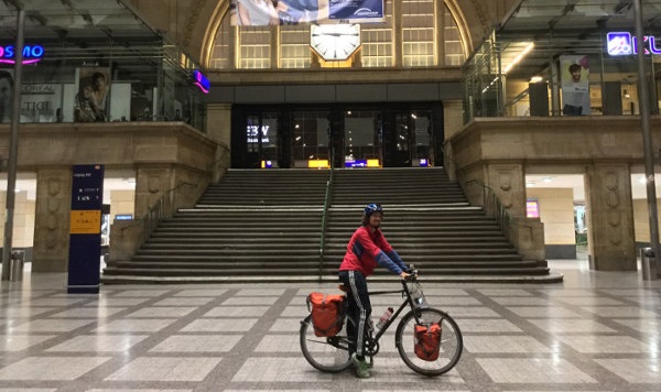 Berlin-Leipzig-Radweg - Ende Hauptbahnhof Leipzig