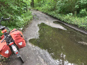Schlammweg Schlammfahrradweg in Fürstenwalde am Spreeradweg
