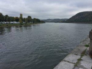 Mosel Rhein Zusammenfluss Rheinradweg Koblenz