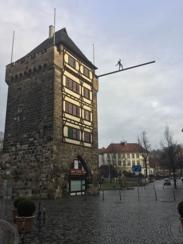 Schelztor-Turm in Esslingen Innenstadt - Hohenzollern-Radweg - Neckartalradweg