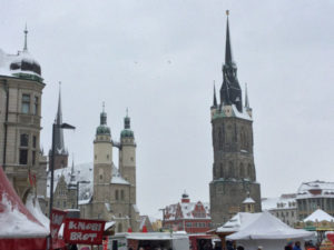 Innenstadt Halle an der Saale - Zum Saaleradweg gefahren - Markt am Marktplatz