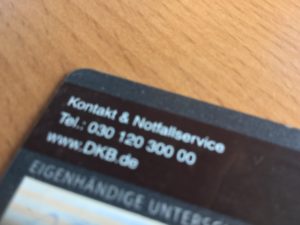 DKB Kontakt und Notfallservice Kreditkarte für Fahrradreisen