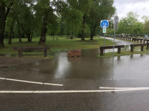 Wege überschwemmt in Souffelweyersheim