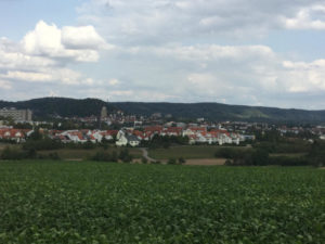 Herrenberg Aussicht mit Kirche - Radfahrt Oberjettingen - Jettinger Panoramarundweg