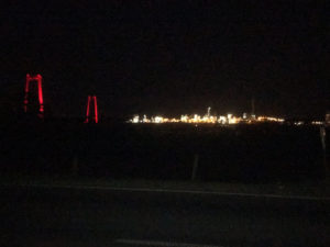Emmerich am Rhein bei Nacht - Rheinbrücke - Rheinradweg Emmerich