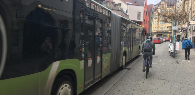 Mühlstraße Tübingen Sicherheitsabstand Radfahrer