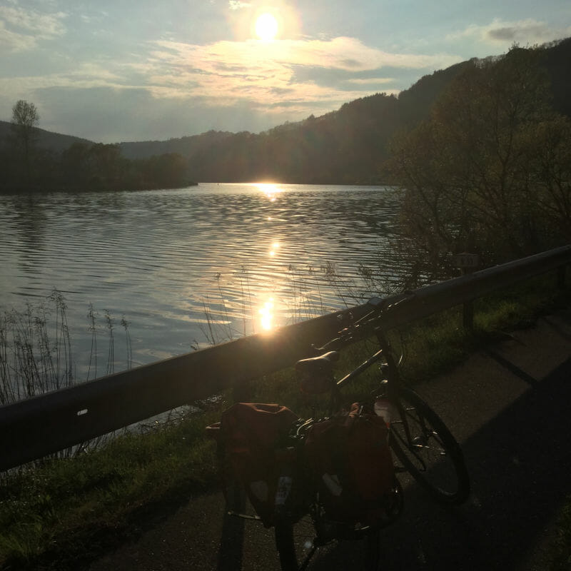 Serrig Saarradweg - Sonnenuntergang