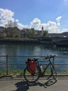 Aare in Aarau mit Fahrrad