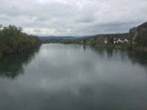 Aare-Radweg Start in Koblenz an der Aaare-Mündung in den Rhein