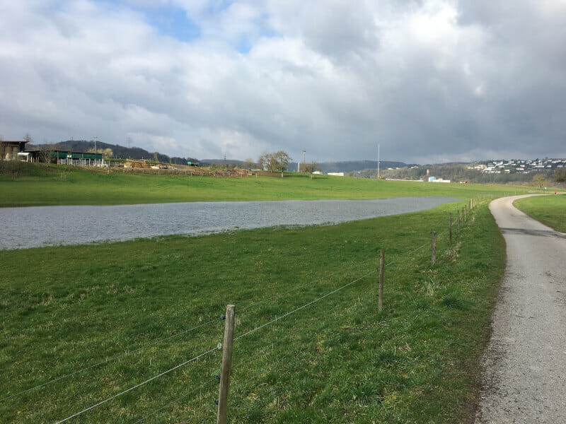 Überschwemmungen Guttenbach - Odenwald-Madonnen-Radweg