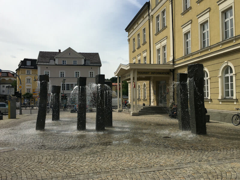 Brunnen in Füssen - Innenstadt am Bodensee-Königssee-Radweg