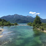 Die Loisach in den Kochelsee - Bodensee-Königssee-Radweg
