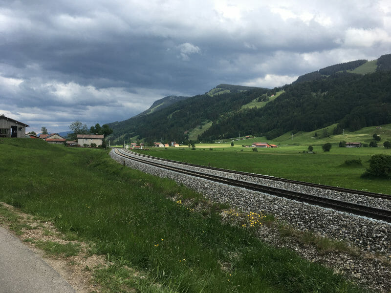 Schienen zwischen Oberstaufen und Immenstadt - Bodensee-Königssee-Radweg