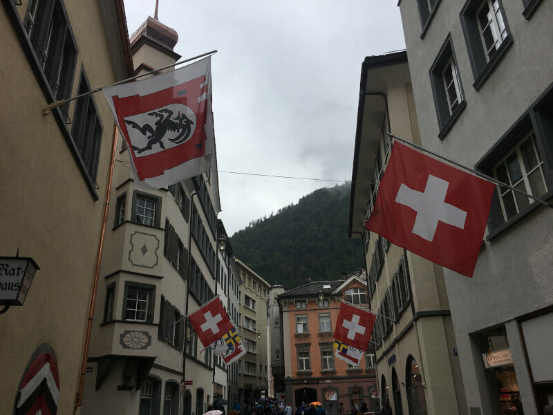 Chur Fußgängerzone - Rheinradweg Schweiz