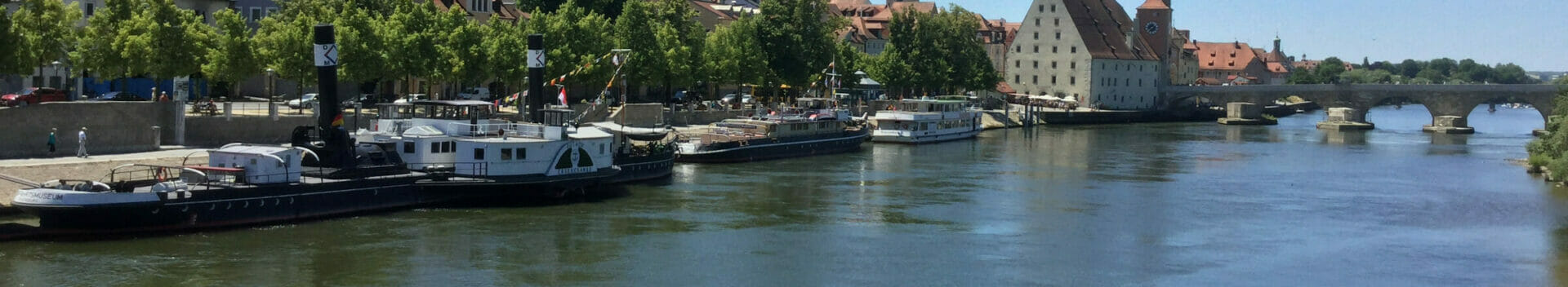 Regensburg - Steinerne Brücke am Donauradweg