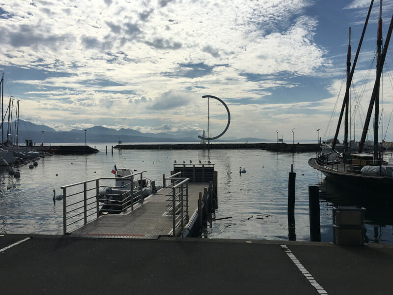 Lausanne - Hafen Ouchy - am Genfer See an der Rhone-Route.