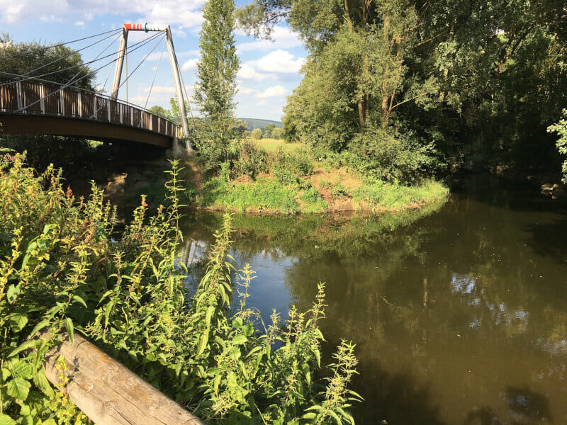 Mainzusammenfluss von Rotmain und Weißmain - Mainradweg