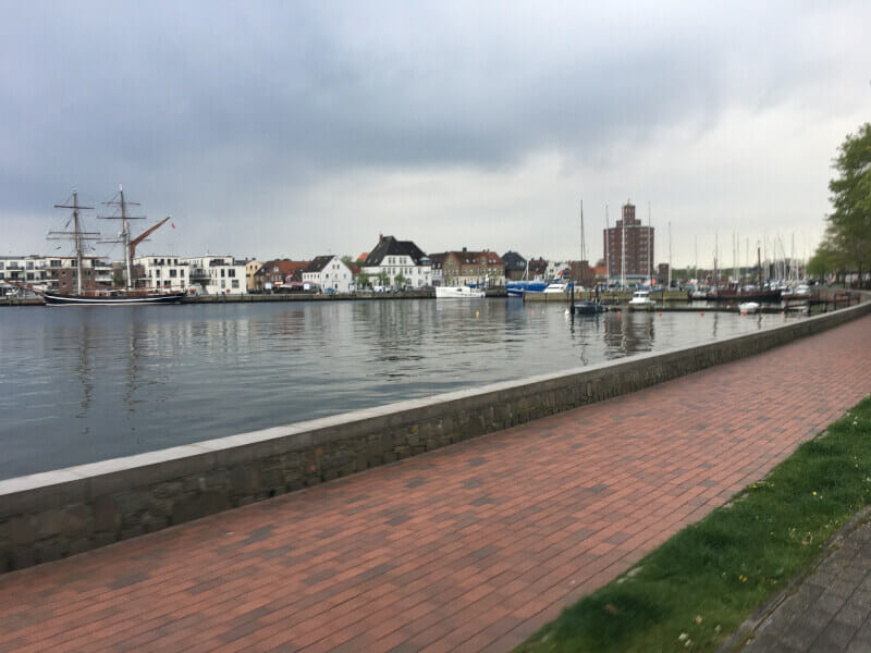 Eckernförde - Hafen - Ankunft 1. Etappe Ostsee-Küsten-Radweg.