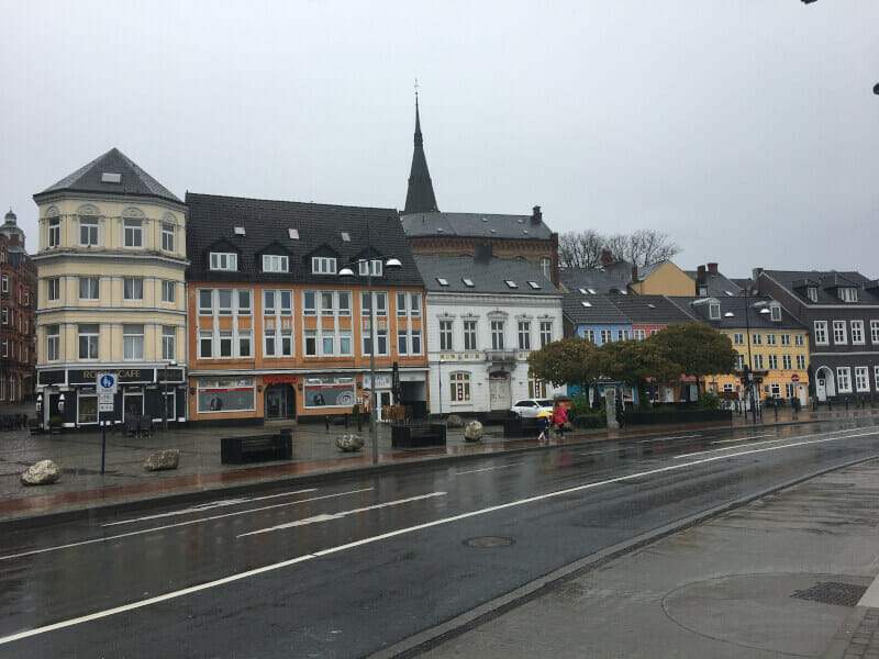 Flensburg bei der Hafenspitze. Ostseeküstenradweg 2021.