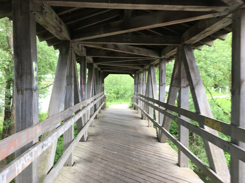 Ahrmündung in den Rhein - Brücke - Am Limesradweg.