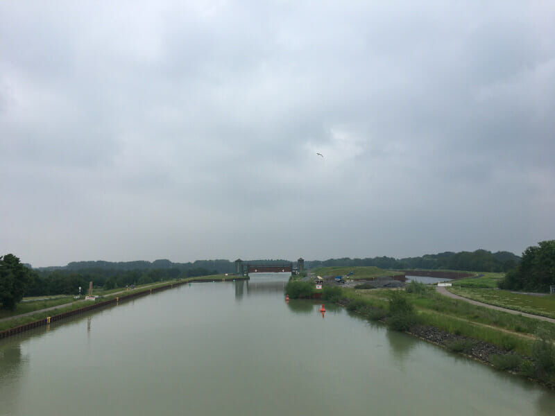 Bei Gelmer der Blick auf den Dortmund-Ems-Kanal.
