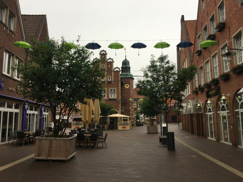 Innenstadt Meppen, nahe des Emsradwegs.