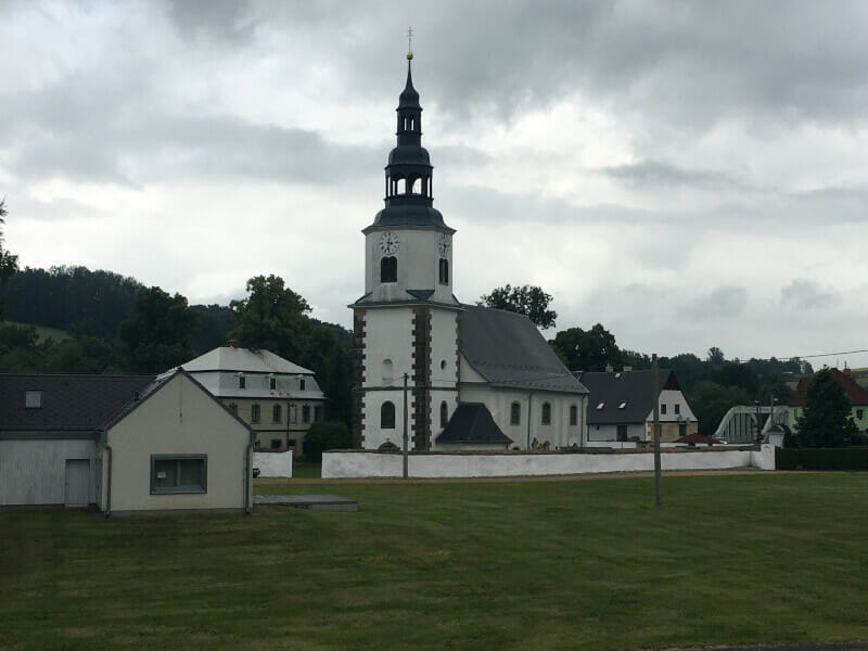 Bílý Kostel nad Nisou - Kirche - Oder-Neiße-Radweg.
