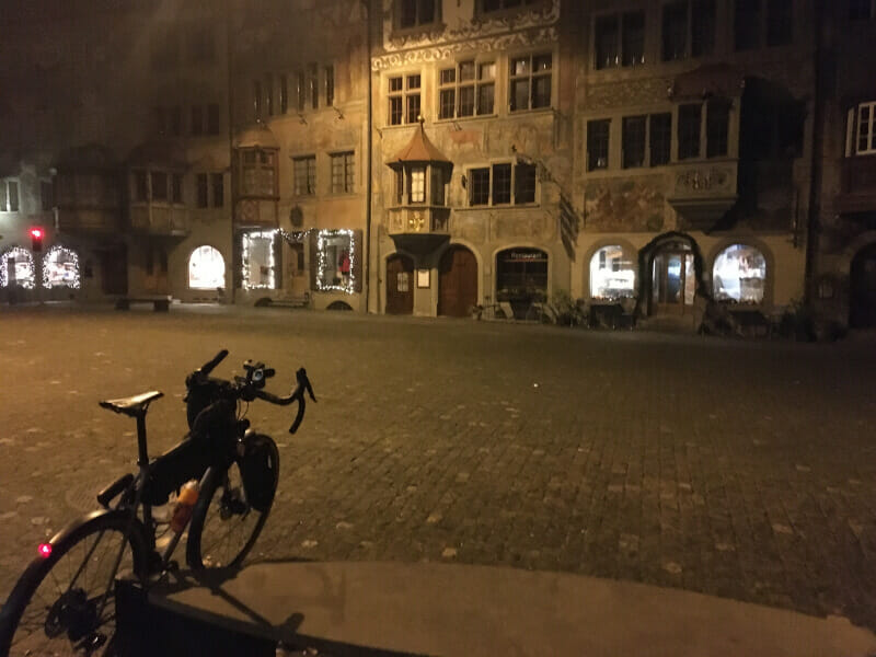 Stein am Rhein bei Nacht am Bodenseeradweg - komplette Umrundung 2021.