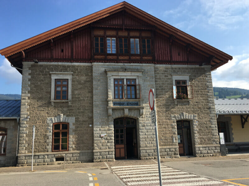 Bahnhof in Toblach am Drauradweg.