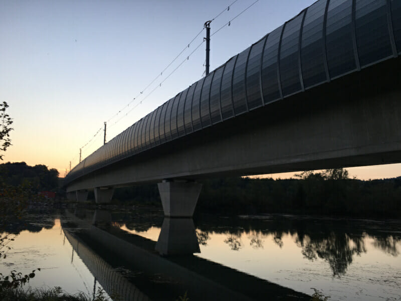 Stein im Jauntal - Zugbrücke am Drauradweg.