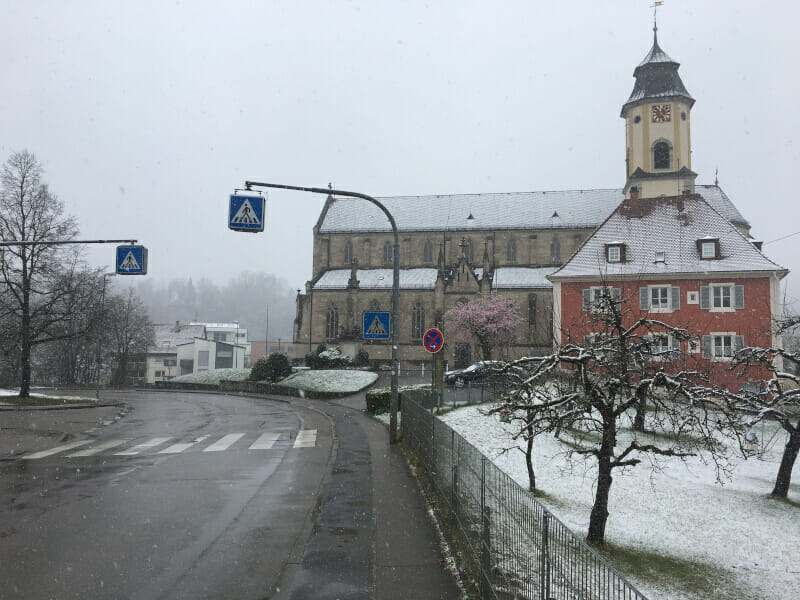 Abtsgmünd am Kocher-Jagst-Radweg - die Kirche.