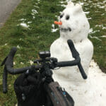 Schneemann bei Marlach am Kocher-Jagst-Radweg