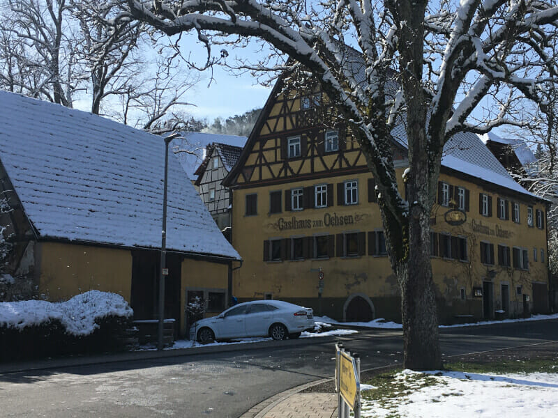 Buchenbach - Fachwerkhaus - Kocher-Jagst-Radweg.