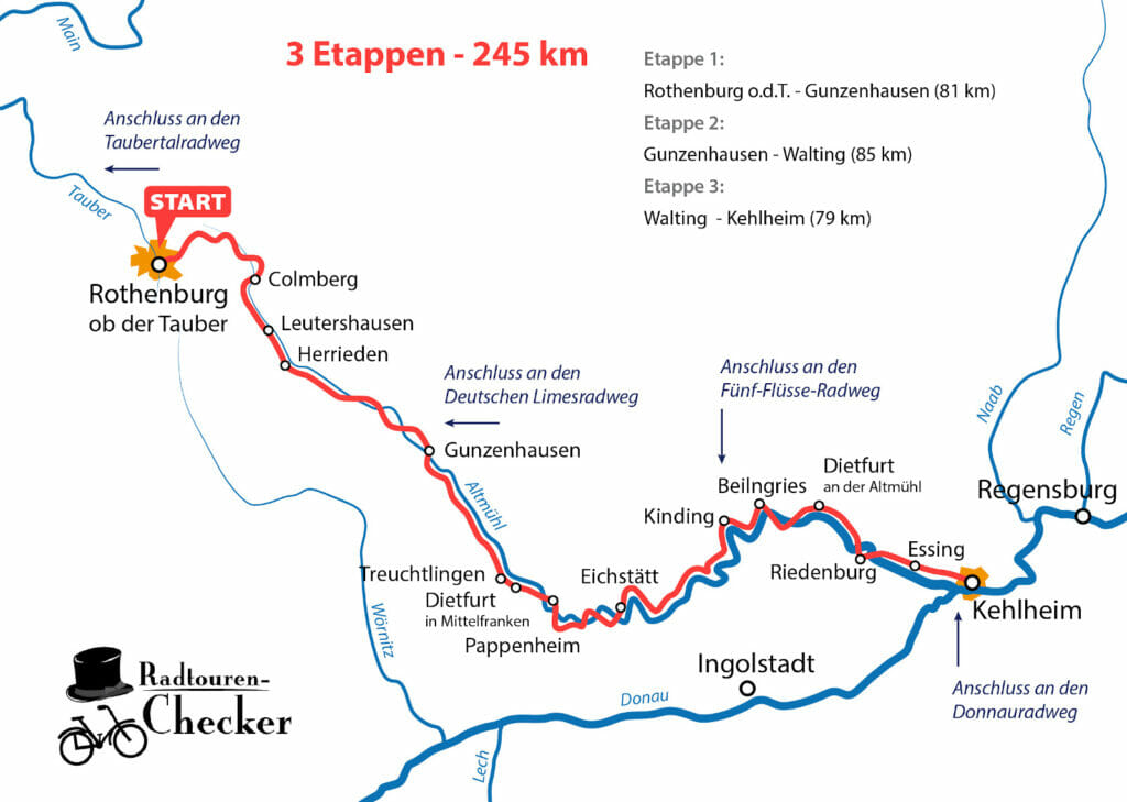 Altmühltalradweg Karte