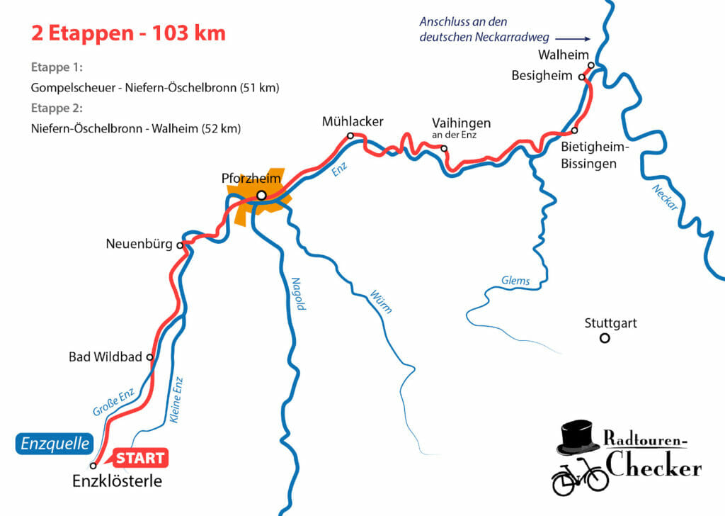 Enztalradweg Karte