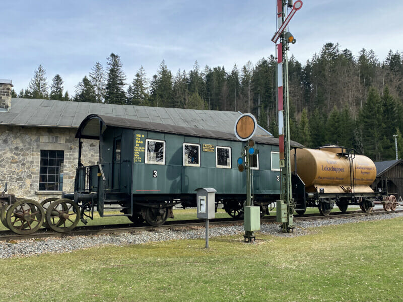 Eisenbahnmuseum in Bayerisch Eisenstein am Regentalradweg.