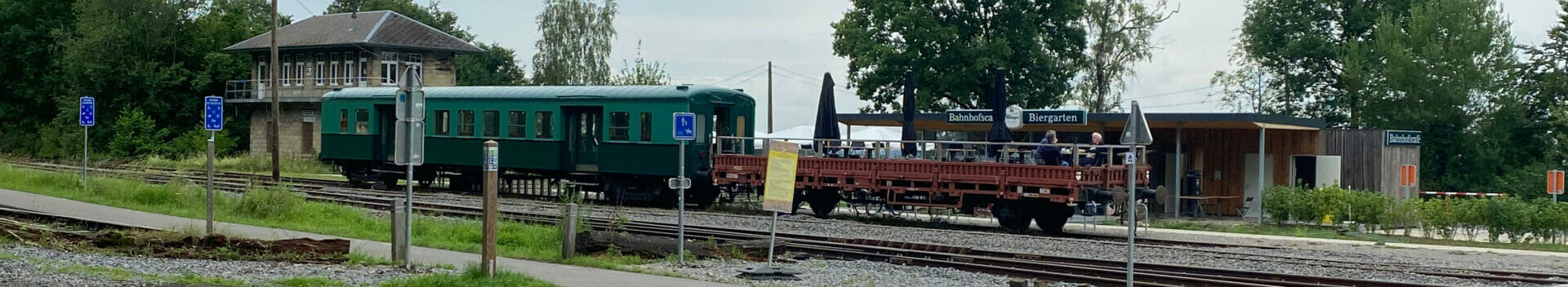 Vennbahnradweg in Raeren am Bahnhof