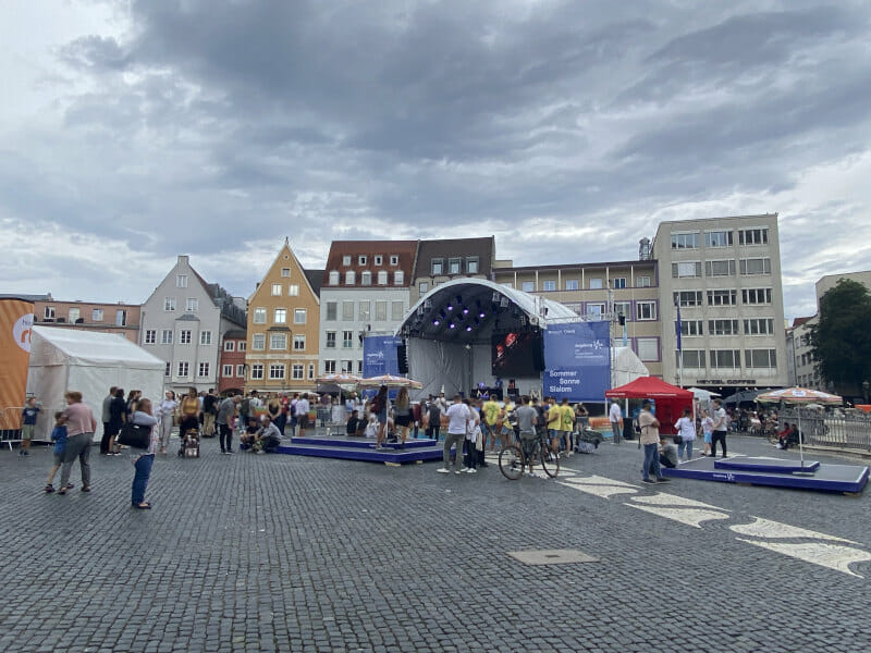 Kanuslalom-Fest in Augsburg am Via Claudia Augusta Radweg.