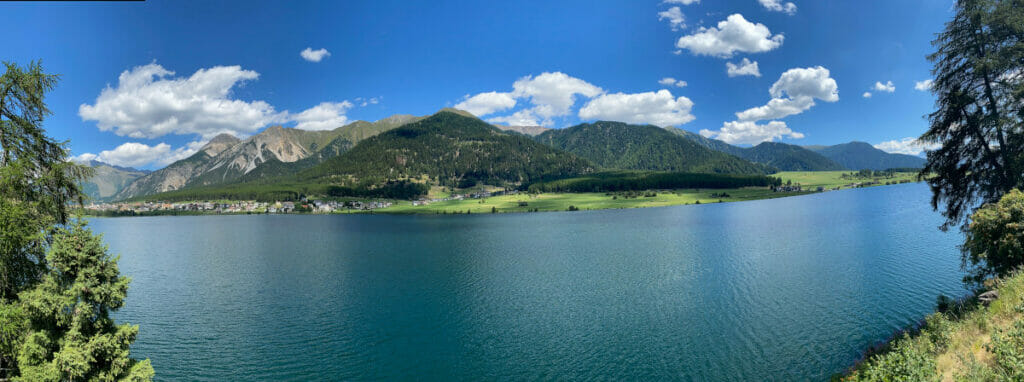Aussicht Haidersee am Via Claudia Augusta Radweg.