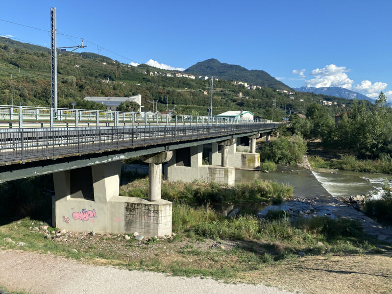 Brücke bei Lavis - Etschtalradweg bzw. Via Claudia Augusta Radweg.