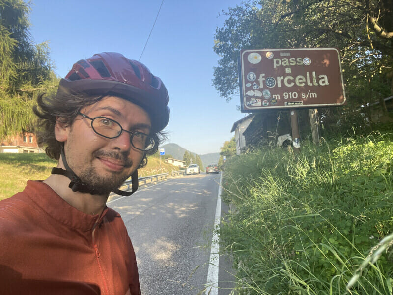 Passo forcella geschafft auf dem Via Claudia Augusta Radweg.