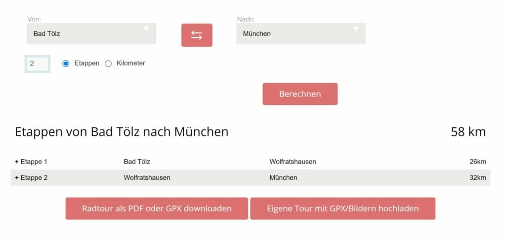 Start-Ziel Richtungspfeil Isarradweg Bad Tölz München
