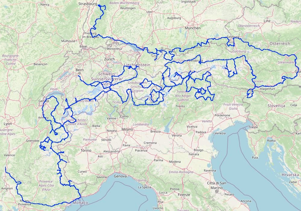 Strecke Alpen-Tour 2025